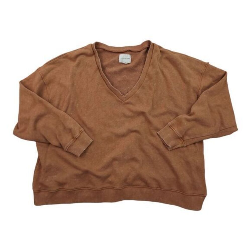American Eagle V Neck Sweater‎ Oversized Cropped Womens Small